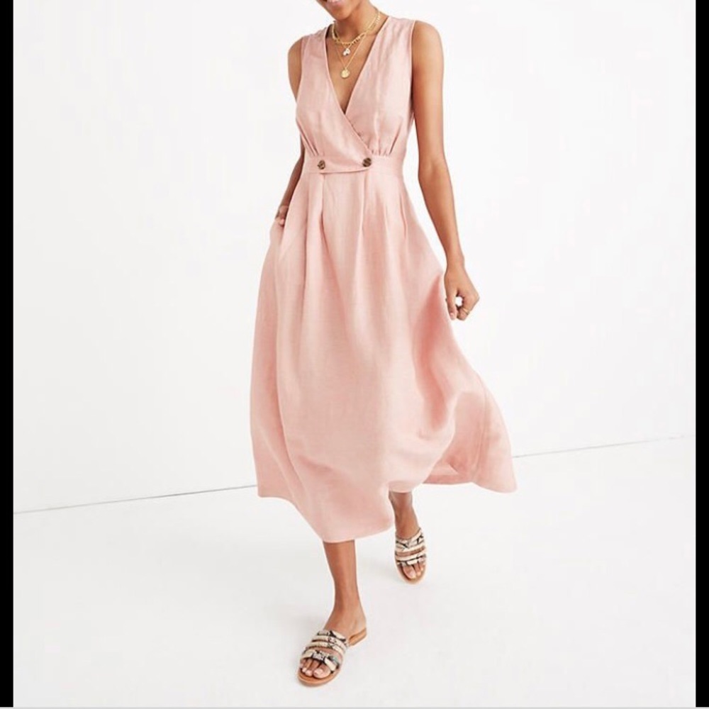 Madewell Linen Wrap Dress NWOT